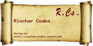 Rischar Csaba névjegykártya